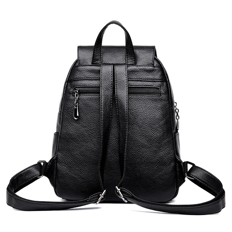 Dropshipping Women Backpack High Quality PU Leather Bag For Teenage Girl Fashion Two Tassel Flap Daily School | Женские сумки