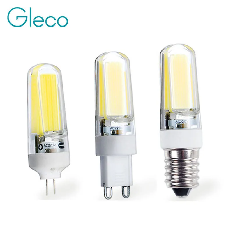 1PCS 220V 360 Degree G4 G9 E14  Dimmable LED Bulb 3W 2609 COB + PC Lampshade,COB Lamp Replace Halogen Spotlight Chandelier