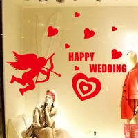 valentines day wedding in the new stickers paste paste paper cut window glass window wall post cupid shop door 2021
