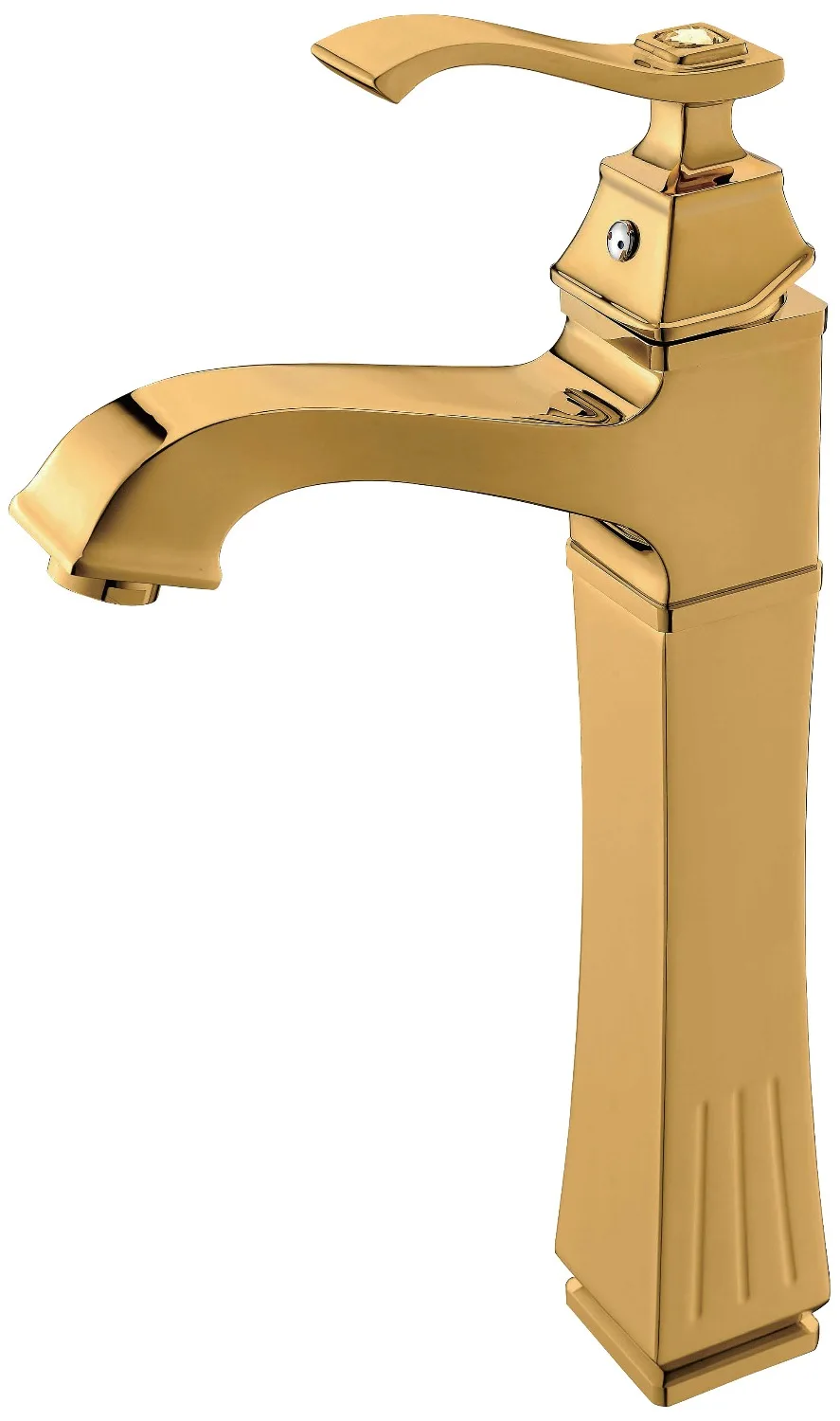 

Бесплатная доставка, кран для раковины с водопадом для ванной комнаты, кран для раковины с одним отверстием на бортике, золотой цвет, смесит...