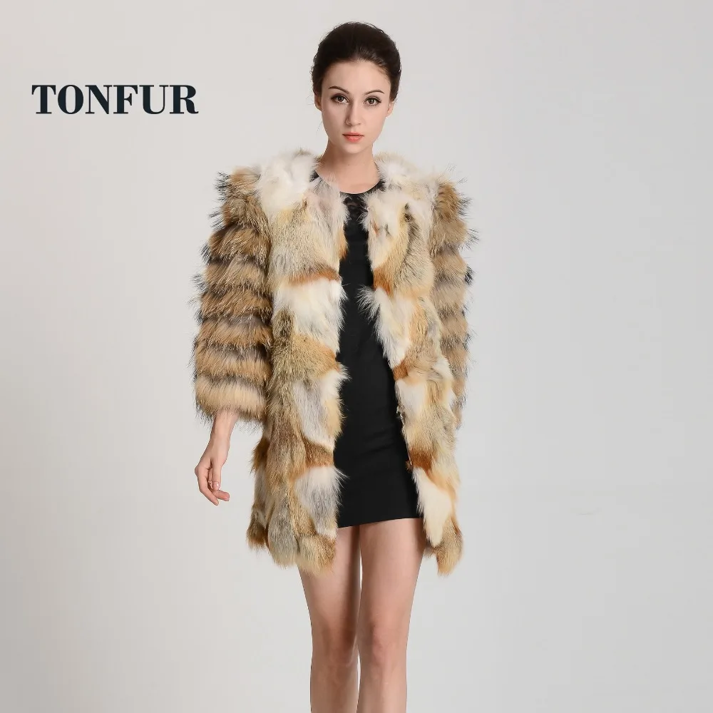 Новинка 2019 бесплатная доставка пальто из натурального меха Красной лисы с