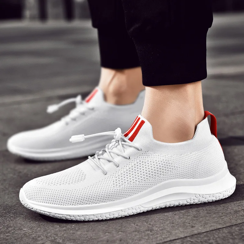 2019 Spring Breathable Comfortable Mens Casual Slip On Shoes Leisure Flat White Fashion Sneakers Homme Man's | Обувь