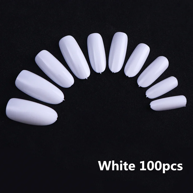 100pcs full nail LILYCUTE натуральные накладные ногти стекловолокно для ногтей клип быстрое строительство удлинение плесень длинные Кончики ногтей для УФ-гель для дизайна ногтей - Цвет: 100pcs full nail