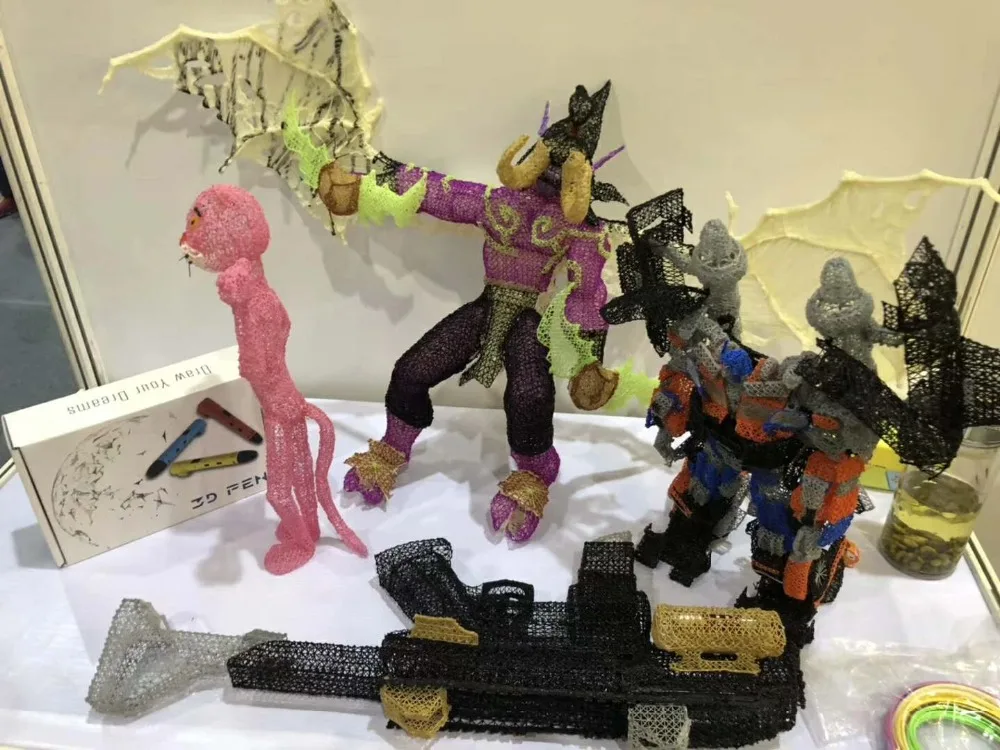 QCREATE QW01-012C универсальная 3D Ручка PLA PCL двойной режим ЖК-дисплей регулируемая температура нагрева и скорость с бесплатной 10 м нити