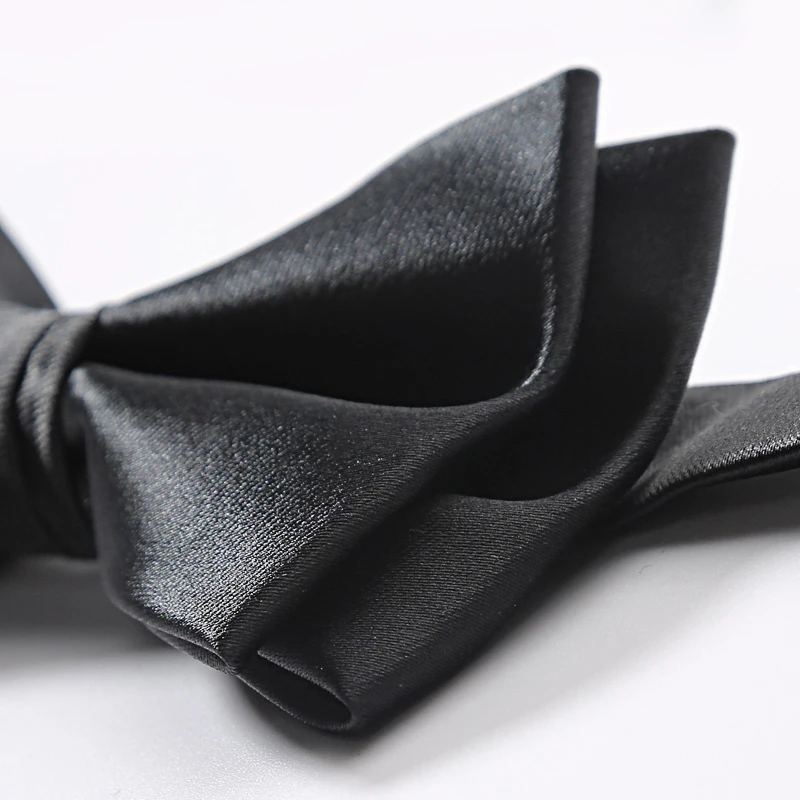 Высококачественный галстук бабочка для жениха 2020 мужской однотонный черный