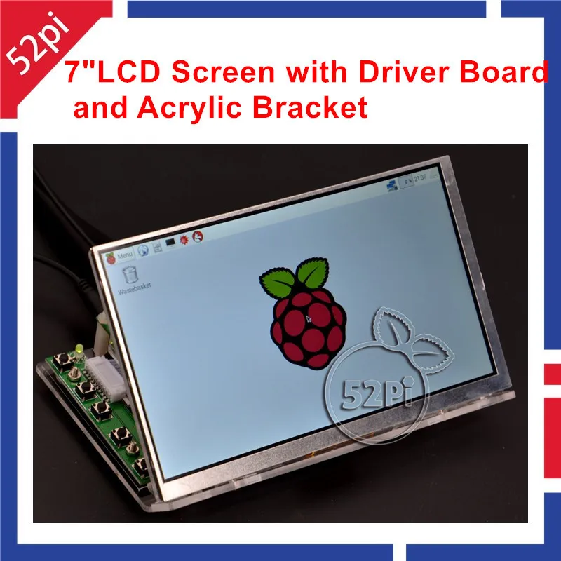 7 дюймовый ЖК дисплей 52Pi Raspberry Pi 4 B с материнской платой и прозрачным акриловым