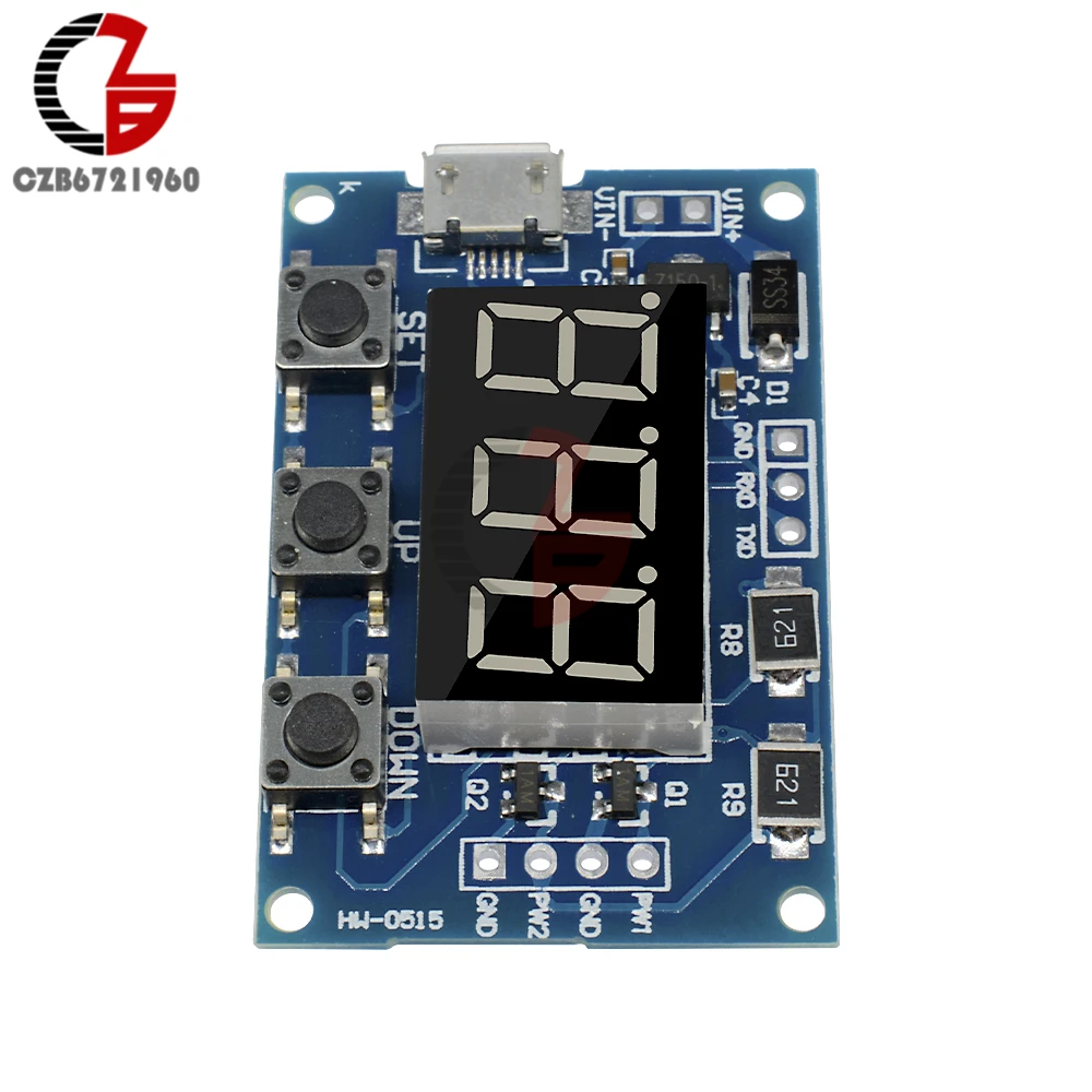 Микро-usb DC 2-канальный Регулируемый PWM генератор сигналов импульсный модуль