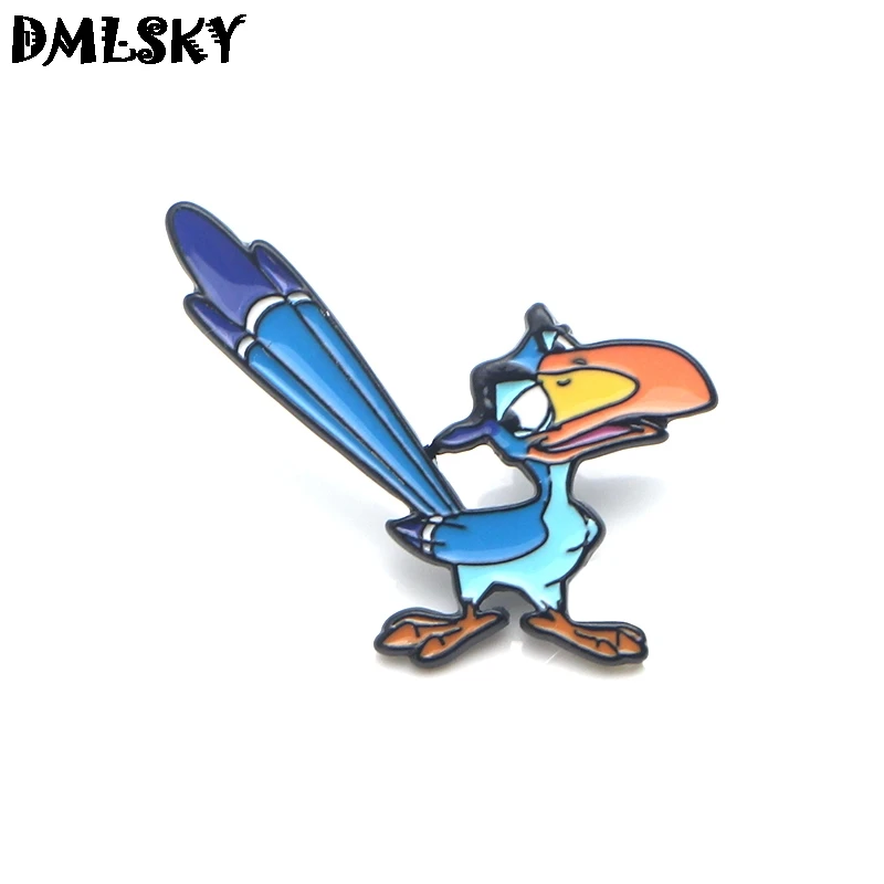 DMLSKY Король Лев Hornbill металлические эмалированные нагрудные булавки мультфильм галстук булавка брошь для рюкзака значок забавные броши для детей женщин M3265