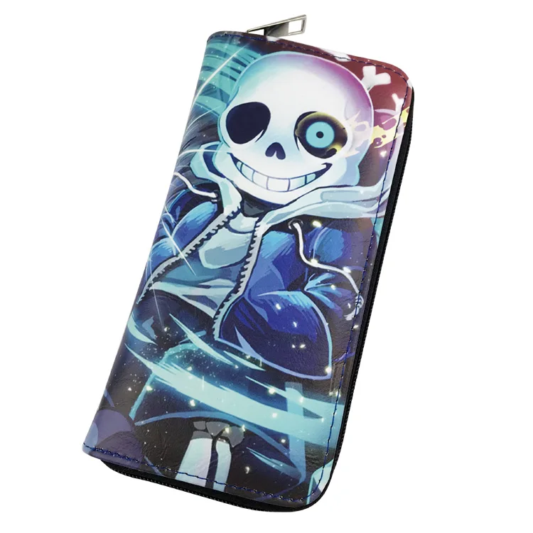 Undertale Sans череп Аниме Длинный кошелек на молнии сумка подарок для мальчиков девочек