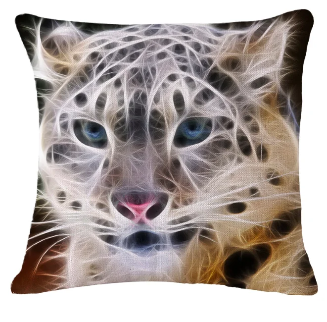 Молния Лев гепард тигр шея наволочка льняные подушки для кровати чехол дивана