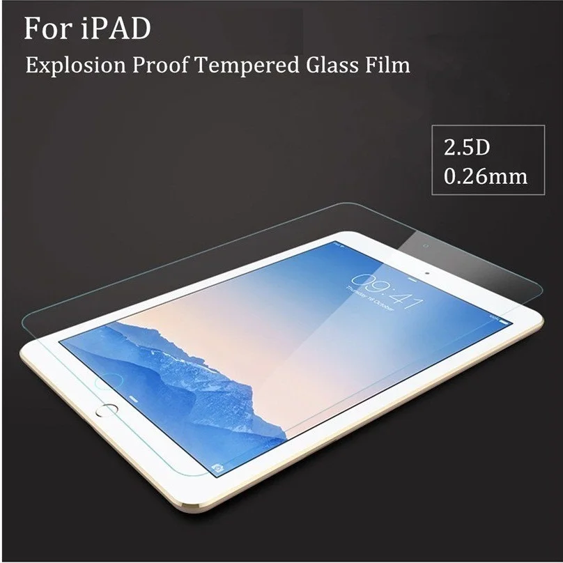 2.5D защита экрана из закаленного стекла против царапин для iPad Air 2 3 4 Mini 1 2017 2018 Pro 9 7 10