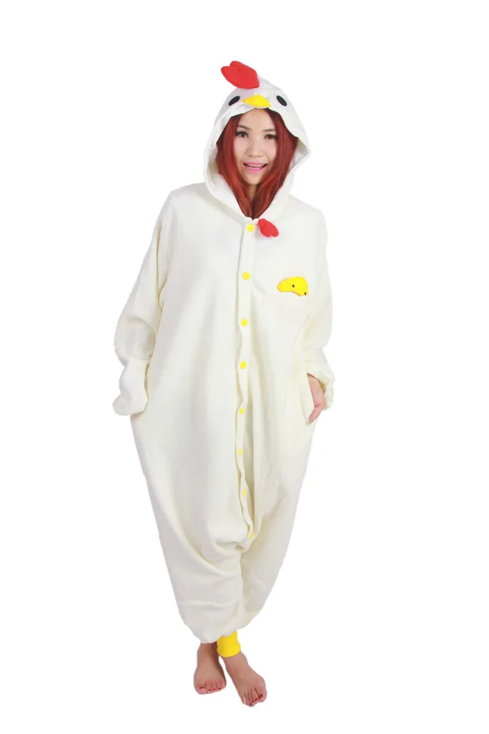 Бесплатная доставка курица комбинезон животного Костюмы пижамы Комбинезоны