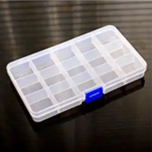 

15 compartments Slots Compartment Adjustable Jewelry Necklace Clear Storage Box Case Holder Craft Organizer