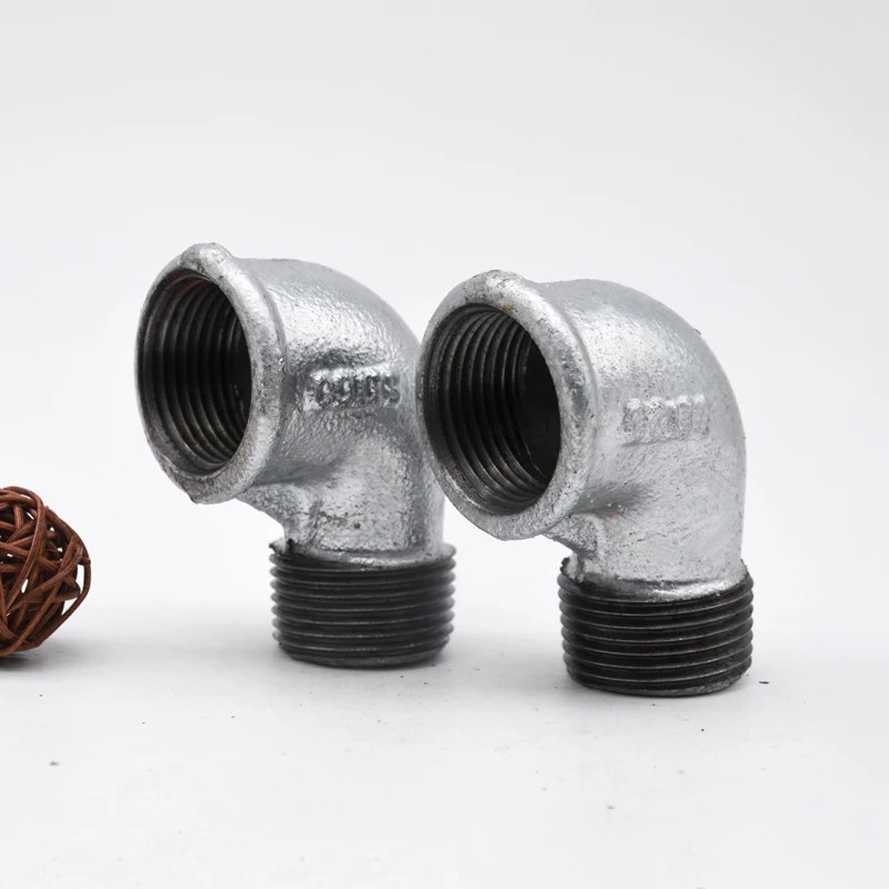 5 шт. Женский * мужской уличный локоть с резьбой электро оцинкованный ковкий