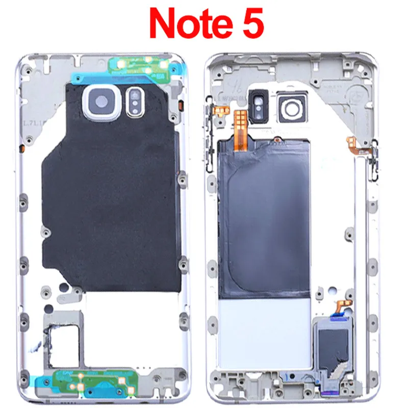 Для Samsung Note 5 N920F N920C средняя пластина Корпус рамка + Боковая кнопка объектив камеры