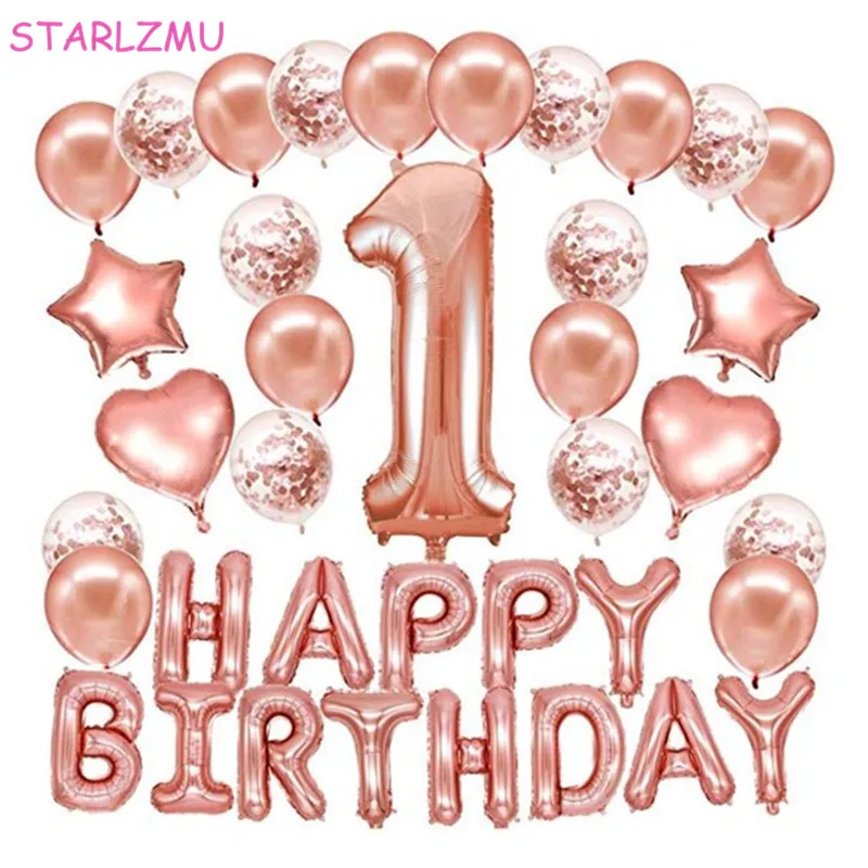 Набор фольгированных воздушных шаров STARLZMU на 1 й день рождения украшение для дня
