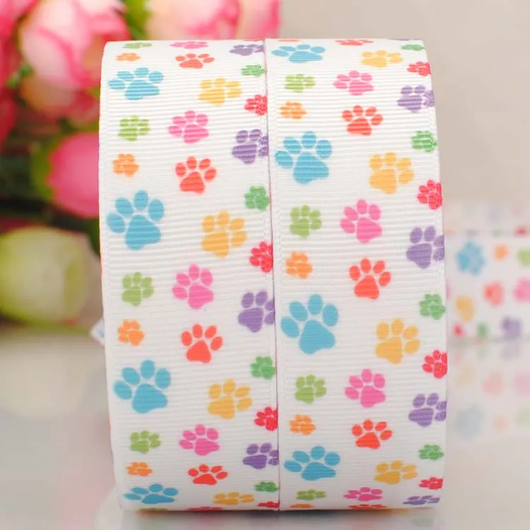 Бесплатная доставка 1 дюйм 25 мм цветная корсажная лента с принтом Собачья