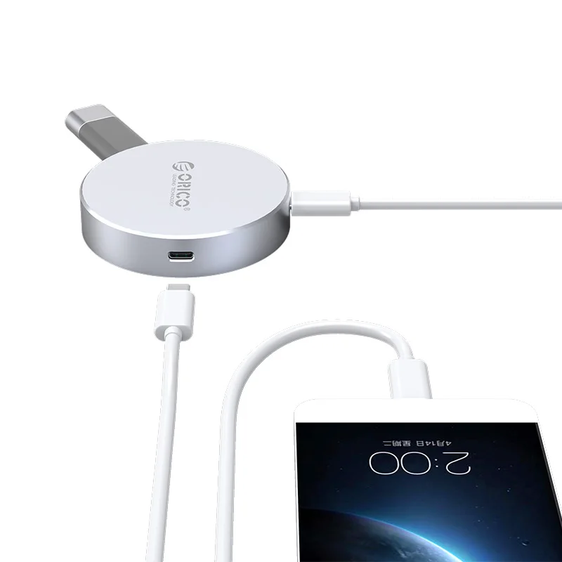 ORICO DBH2 ноутбук к вашим услугам док-станция для Тип с разъемами типа C и HDMI/Тип-C/Тип-USB3.0 концентратор для Windows XP, Mac OS и Linux-Серебристый