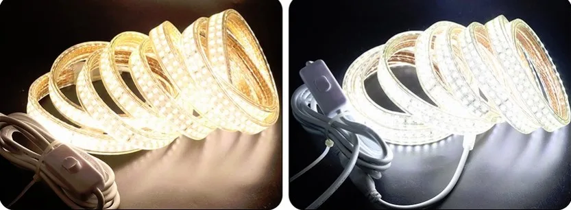 Яркий SMD2835 светодиодный гибкий ленточный свет 110 в 120 в высокой мощности 2835 Светодиодный ленточный светильник водонепроницаемый IP67 2 ряда 180 светодиодный s/метр