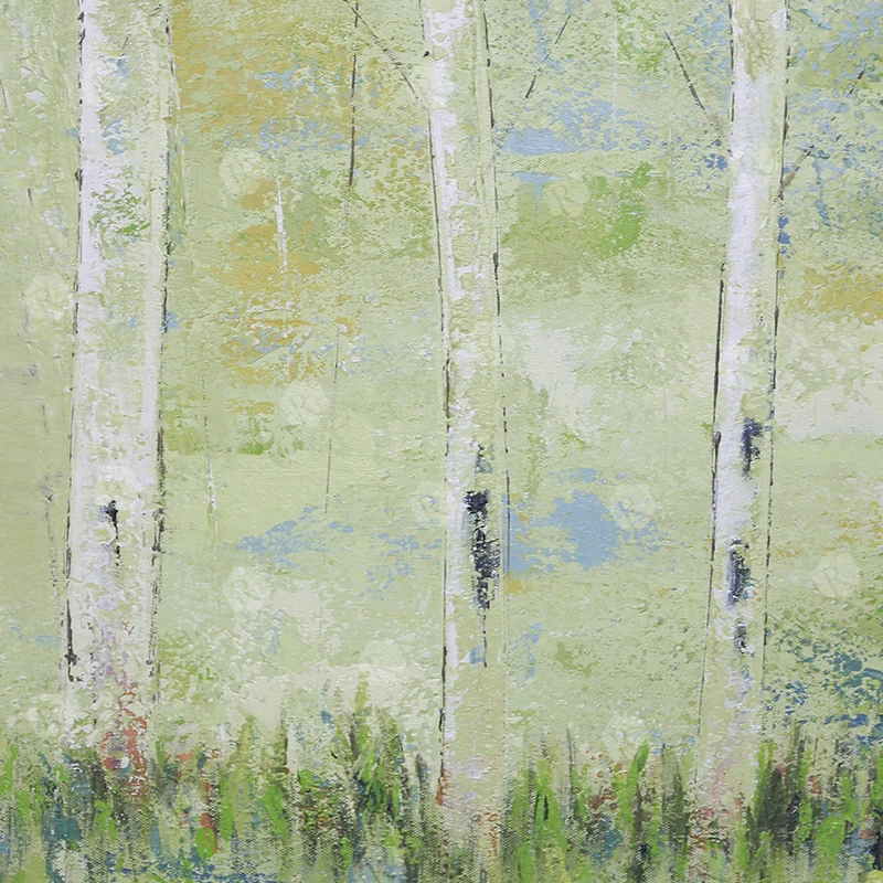 100% Расписанную Березовый Лес Маслом Триптих Картины Стены Искусства