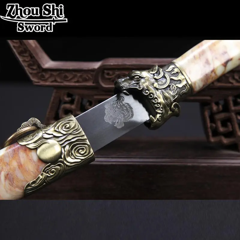 Классический нож китайские характеристики дракон уникальный Tsuba лезвие из
