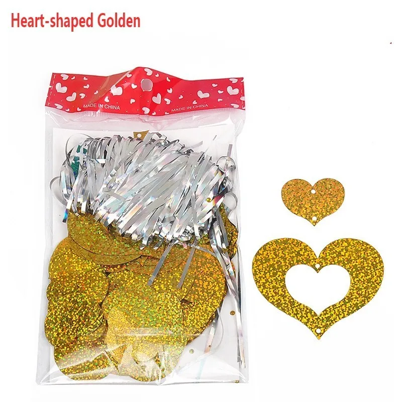 Heart-shaped Gold DIY свадебное украшение блестки подвеска в виде шара в форме сердца звезда дельфины Дети День рождения холостяк курица ночь аксессуары - Цвет: Heart-shaped Gold