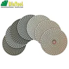 Diatool 7 шт.компл. 125 мм алмазные гибкие мокрый Полировальная Подложка для камня, 5 дюймов Шлифовальный диск Белый облигаций спираль Тип Бесплатная доставка-