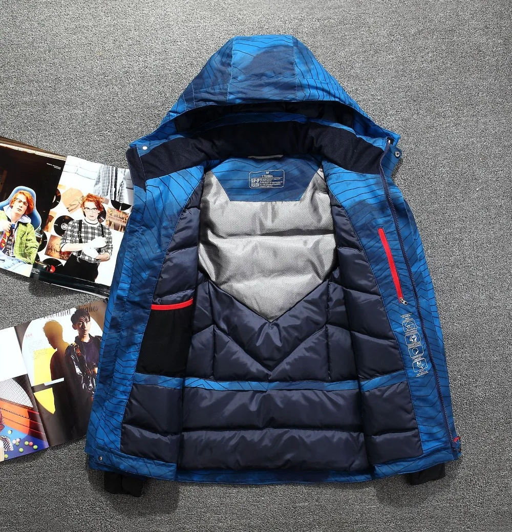 Мужская зимняя куртка на белом утином пуху с капюшоном|Мужские пуховики| |