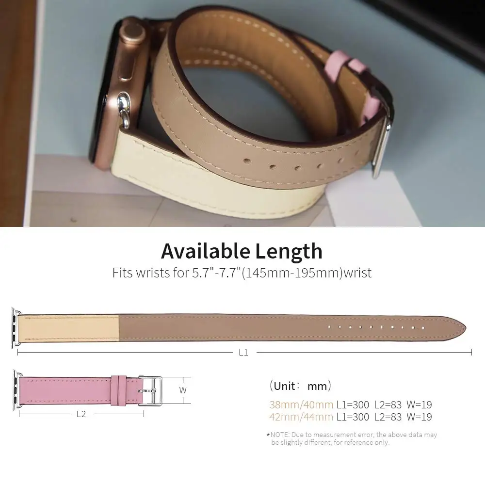 Кожаный ремешок для часов Apple Watch серии 5 4 40 мм 44 мм браслет для iWatch 38 мм 42 мм серия 3 2 1