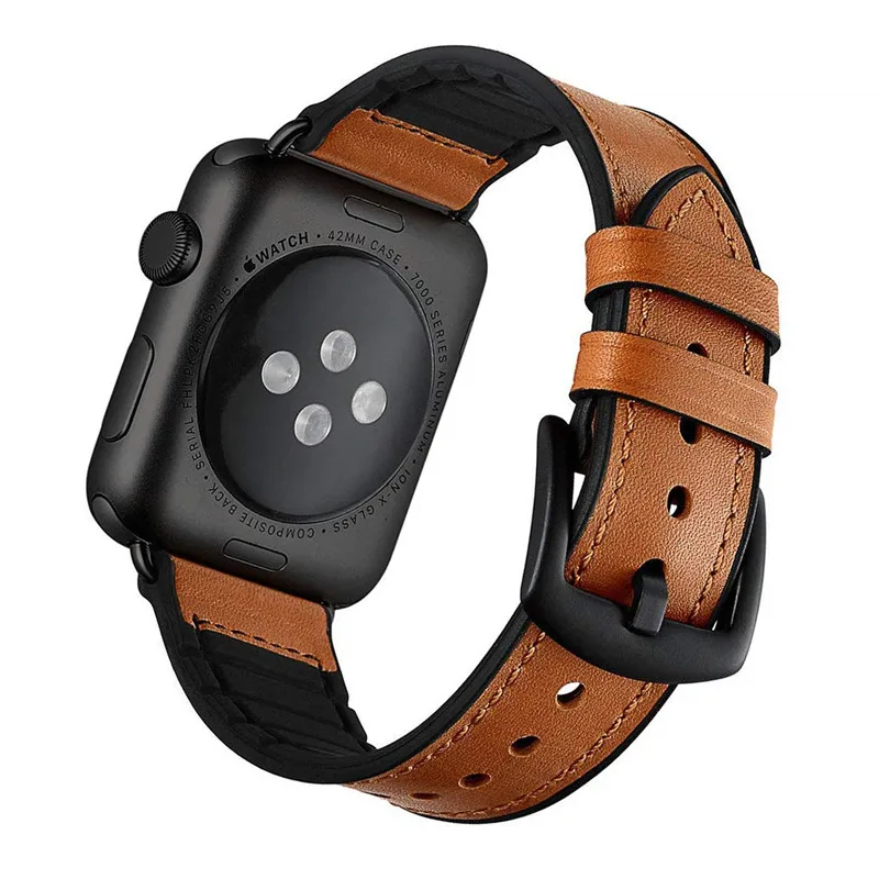 Чехол-накладка из искусственной кожи браслет для наручных часов Apple Watch, версии 44/40 мм спортивные запасной браслет ремешок для наручных часов iwatch, 4/3/2/1, 38, 42 мм, версия