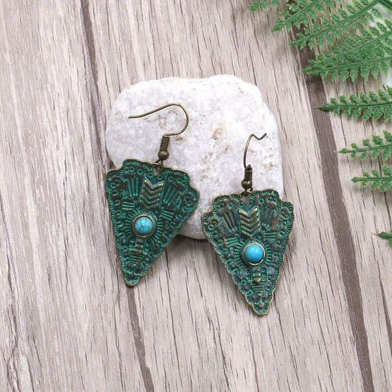 Серьги-каффы в ретро стиле женские Винтажные висячие ювелирные украшения с