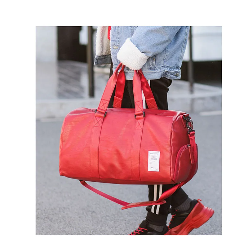 

Zebella PU Leather Men Travel Bag Designer Black Weekend Duffel Bag Portable High Capacity Men's Leisure Business Trip Handbags
