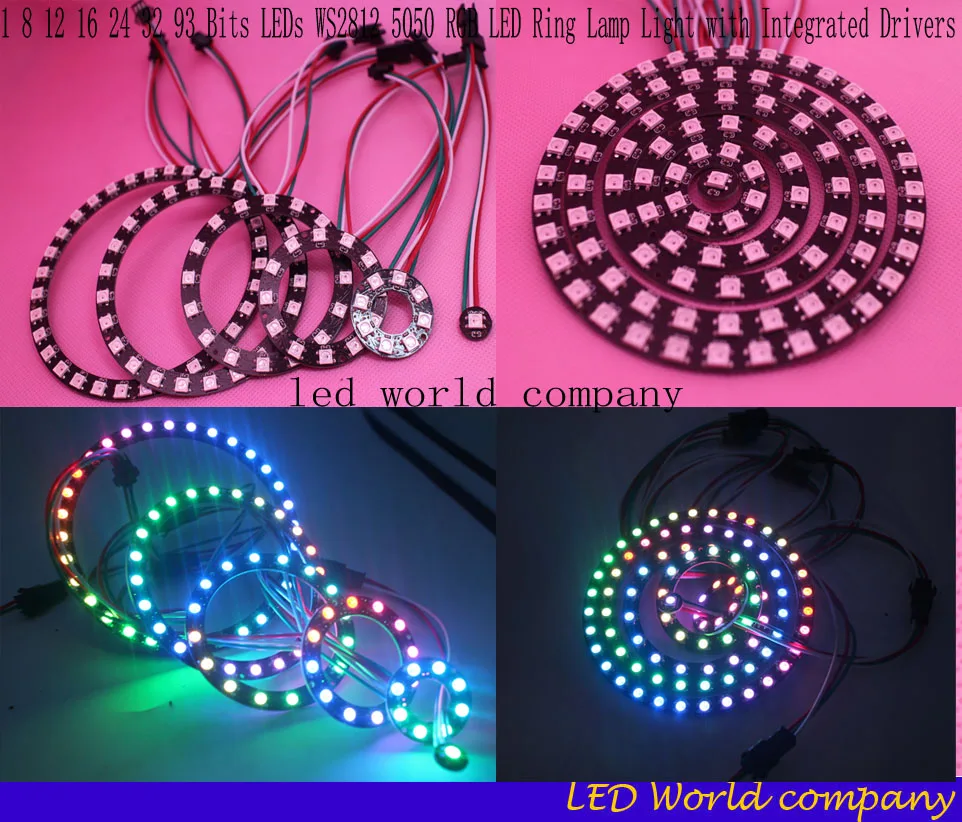 Бесплатная доставка WS2812 5050 RGB LED 1 8 12 16 24 32 93 бит светодиодов светодиодная