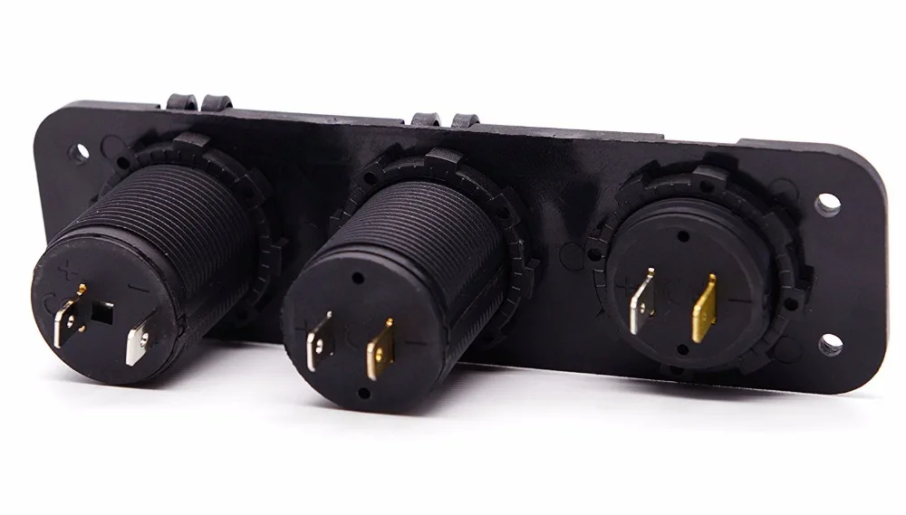 Тройное зарядное устройство с двумя USB-портами и зелеными светодиодными лампами |