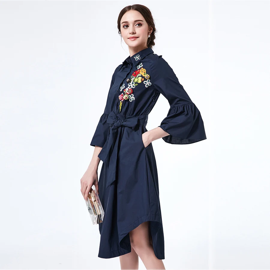 Женское асимметричное платье с поясом розовое или Синее Короткое расклешенными