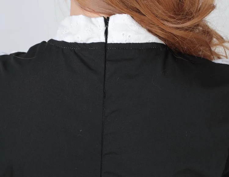 Однотонное черное платье принцессы Королевского стиля размера плюс короткое с