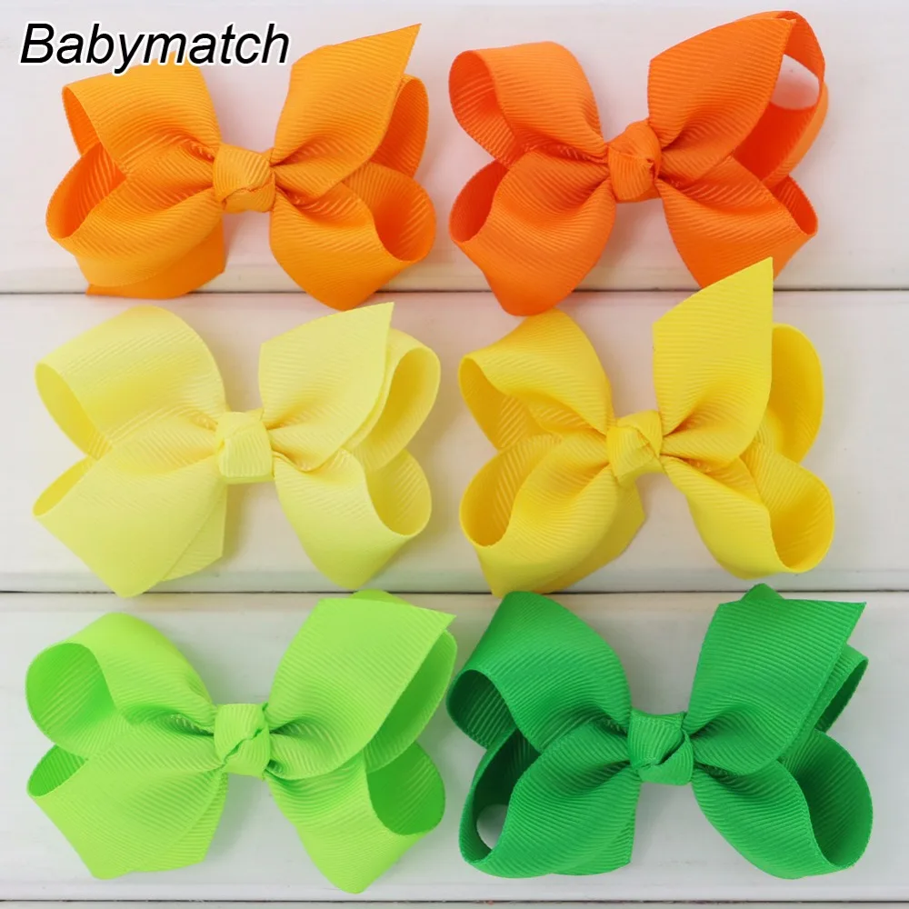 Babymatch 40 шт./лот 3.3 ''волосы луки Grosgrain ленты лук с аллигатора Заколки для волос