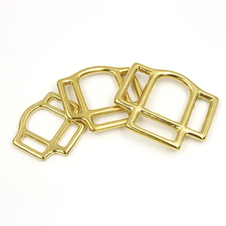 Пряжка для сумок из чистой меди 2 шт. трехсторонняя латунная пряжка кожаный