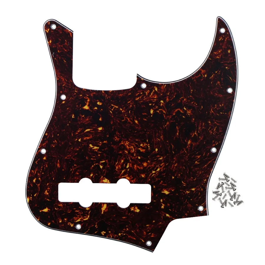 Brown Tortoise 4ply FLEOR 1 шт. Jazz Bass pick guard 4 String JB Bass pick Guard скретч пластина и винты для США/Мексика бас гитара аксессуары - Цвет: Brown Tortoise 4ply