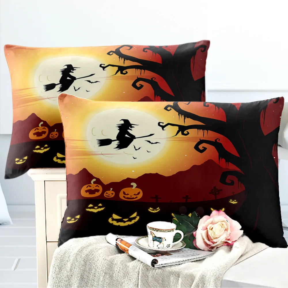 3D комплект постельного белья на Хэллоуин с принтом ведьмы набор пододеяльников