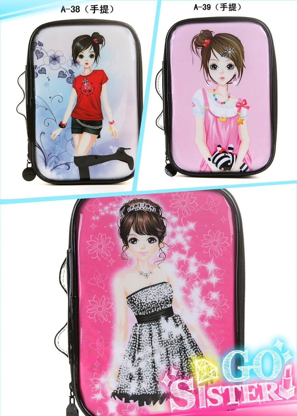 Красивая женская косметичка для макияжа кукол органайзер чехол дорожная сумка