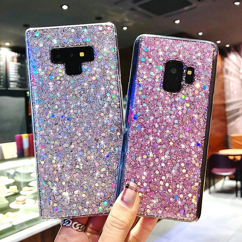 Блестящий чехол с блестками для Samsung Galaxy A3 A5 A7 J3 J5 J7 Prime 2017 A6 A8 A9 2018 S8 S9 S10 Plus S7 Note 9 8