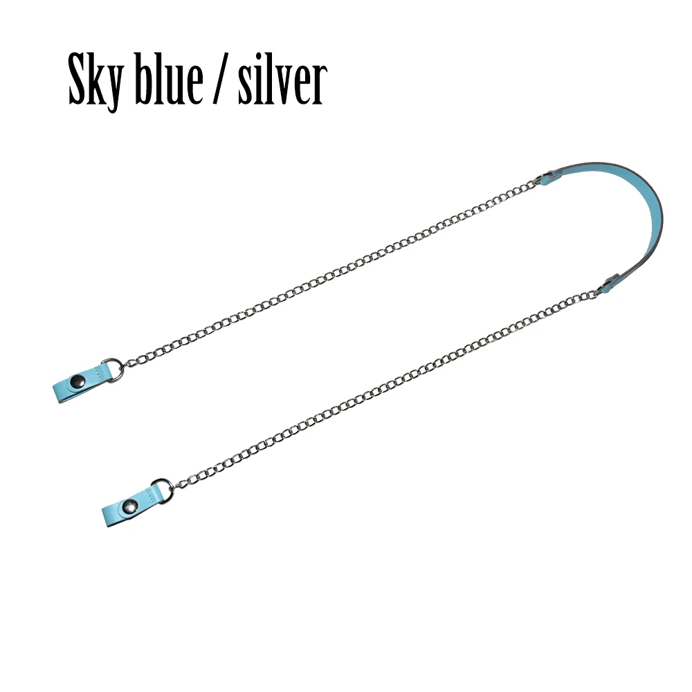 sky blue silver Новинка, цветная длинная сумка на плечо, крепление на цепочке, крепление на ремешке из искусственной кожи, застежка-зажим для opoket Obag O Bag - Цвет: sky blue silver