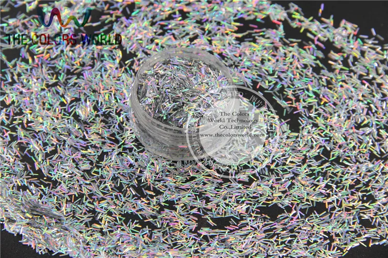 Лазерная Голографическая лента серебряного цвета короткий блеск в форме полоски