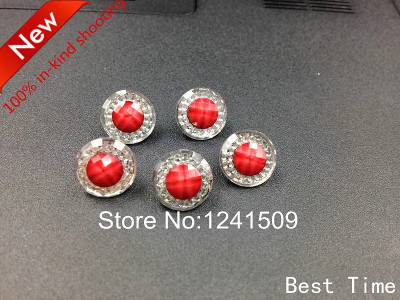 Бесплатная доставка 11 мм Круг привлекательные красную кнопку акриловый