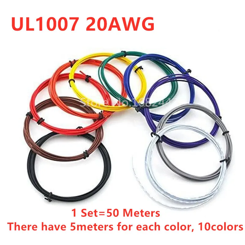 10 цветов 50 м UL1007 20AWG провод электронный кабель скачок провода 1,8 мм ПВХ кабель