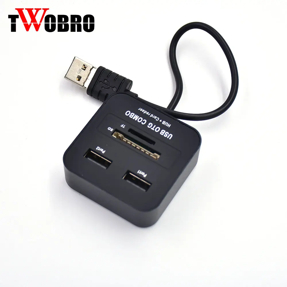 Micro USB концентратор 2 порта кардридер (SD/TF) многопортовый USB-адаптер OTG 0 Combo для Macbook