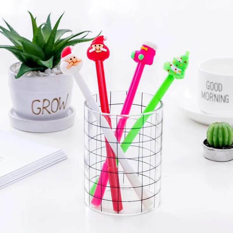 

Комплект из 2 предметов Kawaii Рождественская серия гелевых ручек офисные школьные принадлежности, блокноты черный цифровым пером милый Санта...