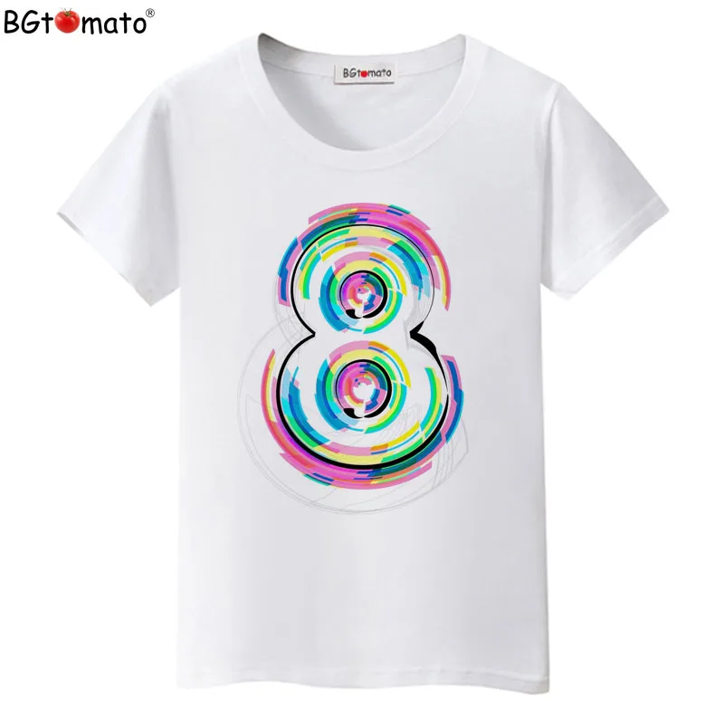 

BGtomato Number 8 T-shirt Summer women top tees Beautiful shirt Cool top Hot sale tshirt couple clothes Brand t shirt women