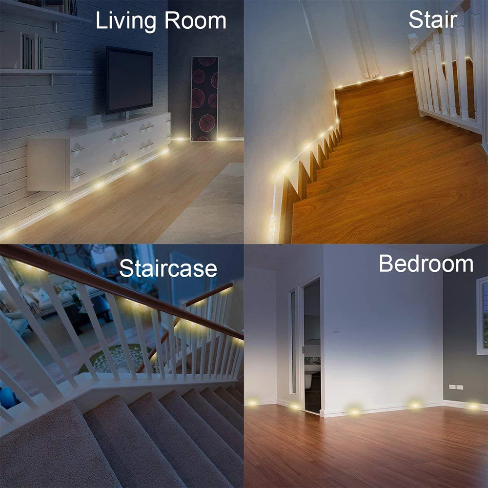 Amagle Indoor PIR Motion Sensor Led Stair Light LED Strip Lamp Steps Ladder Wall Lamps Dimmable Bedroom Night With Timer | Лампы и